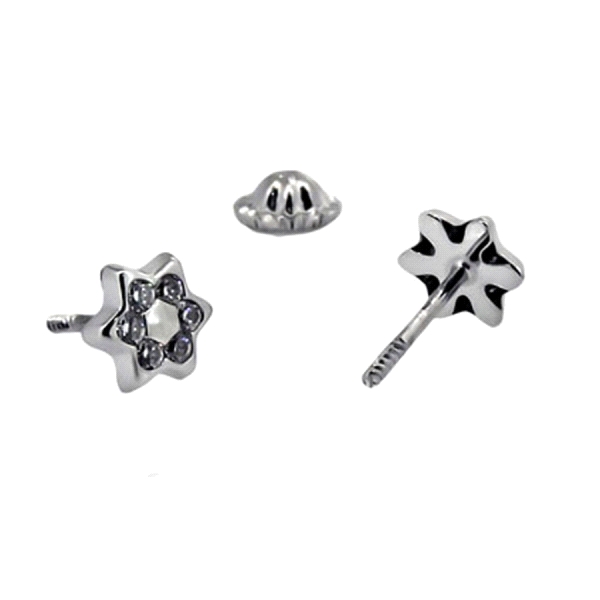 PENDIENTE ESTRELLA ORO BLANCO 18 KTES,