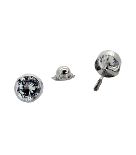 PENDIENTE UNISEX ORO BLANCO 18 KTES. 5MM