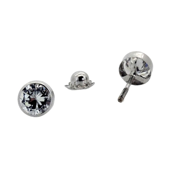 PENDIENTE UNISEX ORO BLANCO 18 KTES. 5MM