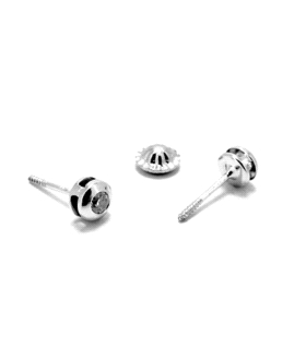 PENDIENTE UNISEX ORO BLANCO 18 KTES.
