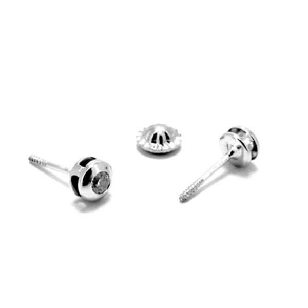 PENDIENTE UNISEX ORO BLANCO 18 KTES.