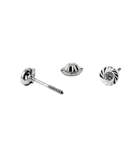 PENDIENTE NIÑA ORO BLANCO 18 KTES. 4 MM.