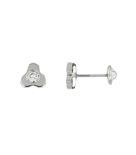 PENDIENTE TREBOL ORO BLANCO 18 KTES. 4.5