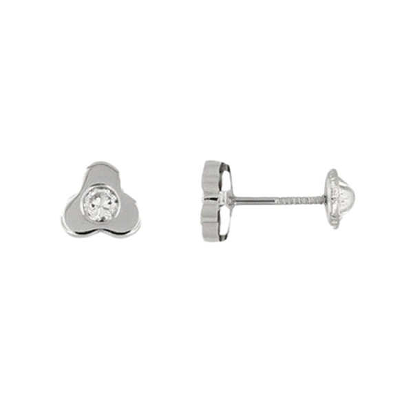PENDIENTE TREBOL ORO BLANCO 18 KTES. 4.5