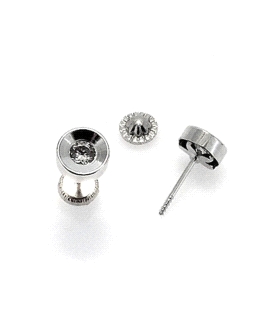 PENDIENTES REDONDO ORO BLANCO 1ª LEY ZIR