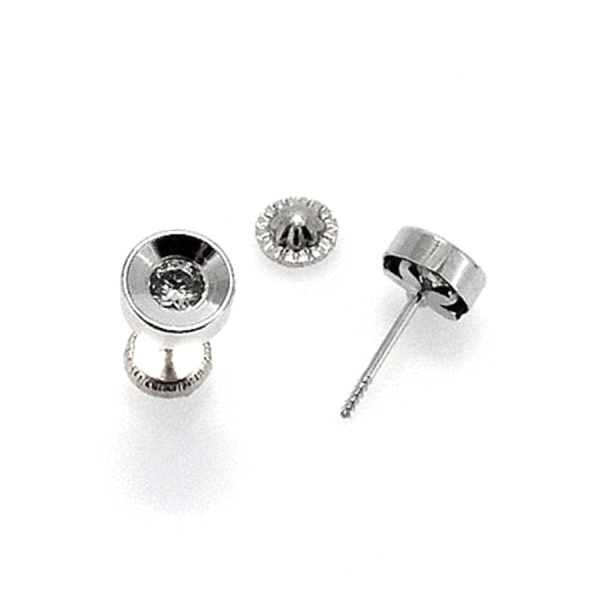 PENDIENTES REDONDO ORO BLANCO 1ª LEY ZIR