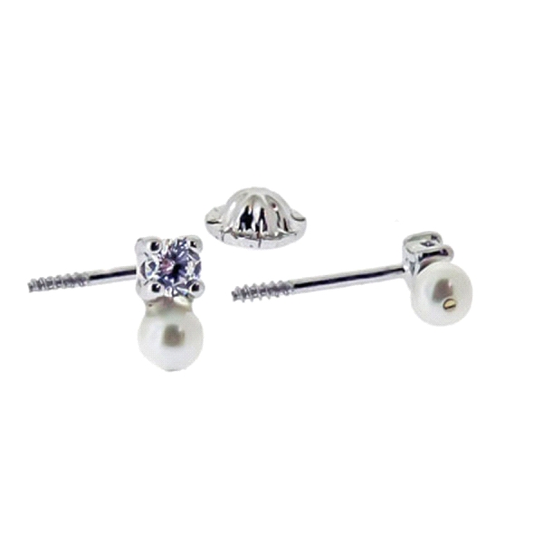 PENDIENTE BEBÉ ORO BLAN 18 KTES. 2,5 MM.