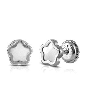 PENDIENTE FLOR NACAR ORO B. 18 KTES. 5,5