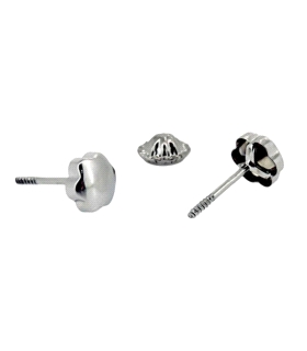 PENDIENTE FLOR ORO BLANCO 1ª LEY 5,5 MM