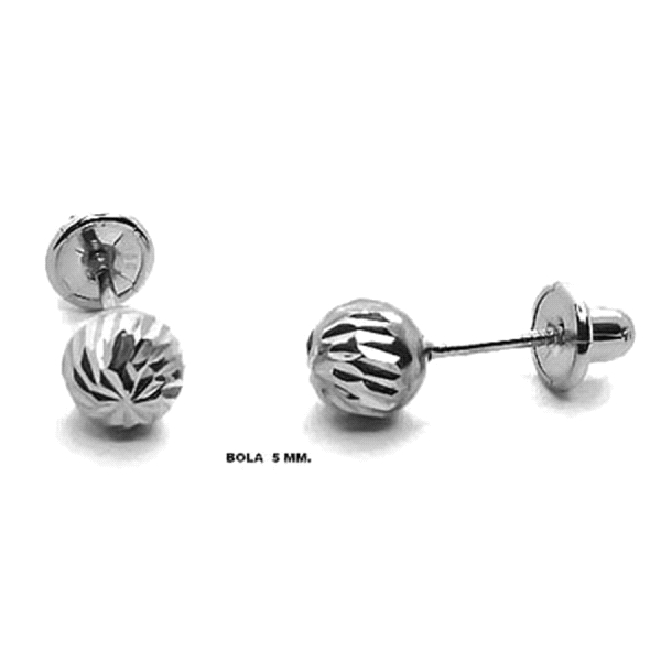 PENDIENTE BOLA ORO B. 1ª LEY 5 MM TALLAD