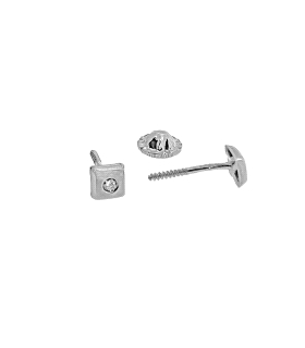 PENDIENTES BEBÉ BRILLANTE ORO B. 1ª LEY