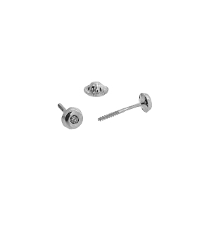 PENDIENTES BRILLANTE NIÑA ORO BLANCO 18