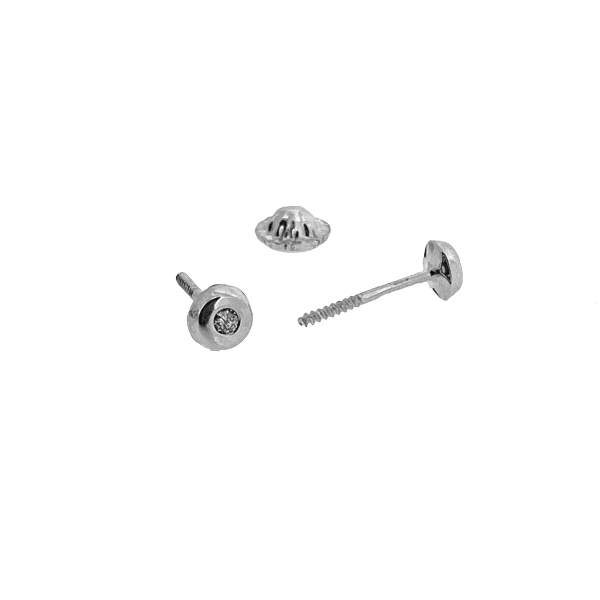 PENDIENTES BRILLANTE NIÑA ORO BLANCO 18