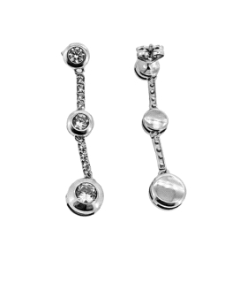 PENDIENTE NOVIA ORO BLANCO 18 KTES.