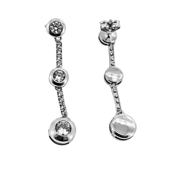 PENDIENTE NOVIA ORO BLANCO 18 KTES.