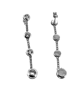 PENDIENTE NOVIA ORO BLANCO 18 KTES.,