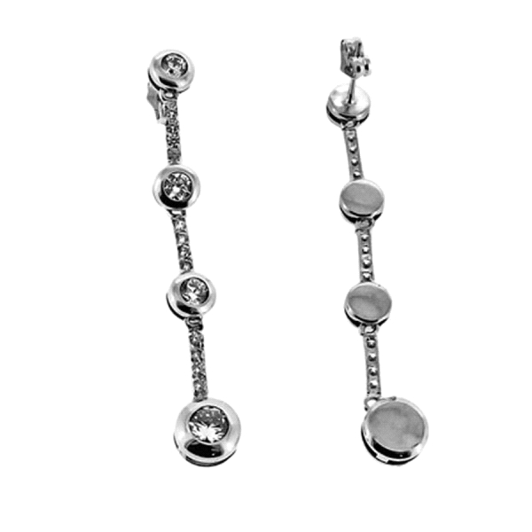 PENDIENTE NOVIA ORO BLANCO 18 KTES.,