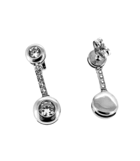 PENDIENTE NOVIA ORO BLANCO 18 KTES.