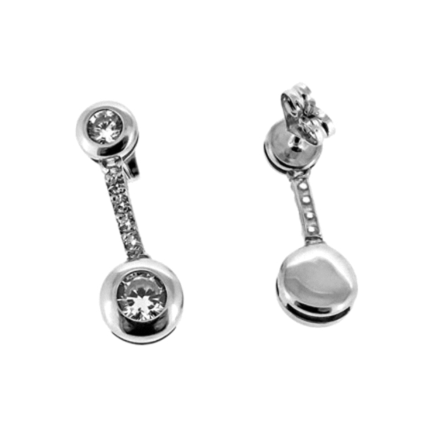 PENDIENTE NOVIA ORO BLANCO 18 KTES.
