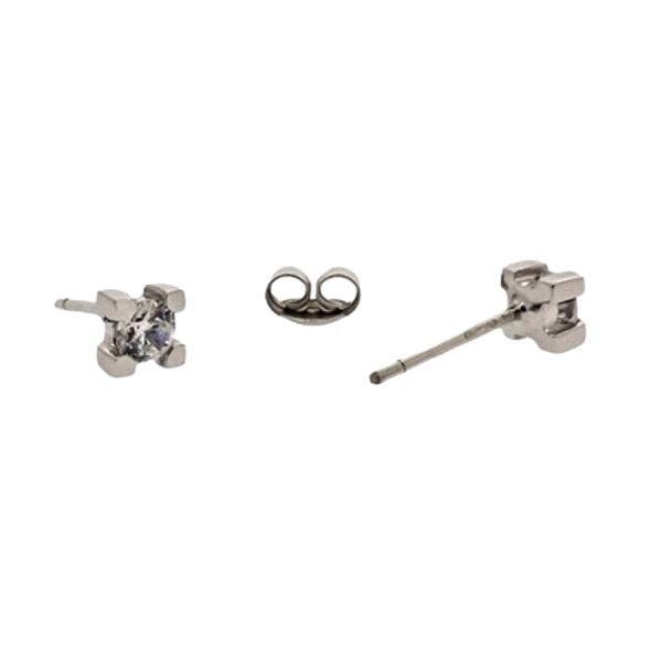 PENDIENTES MUJER ORO BLANCO PRIMERA LEY