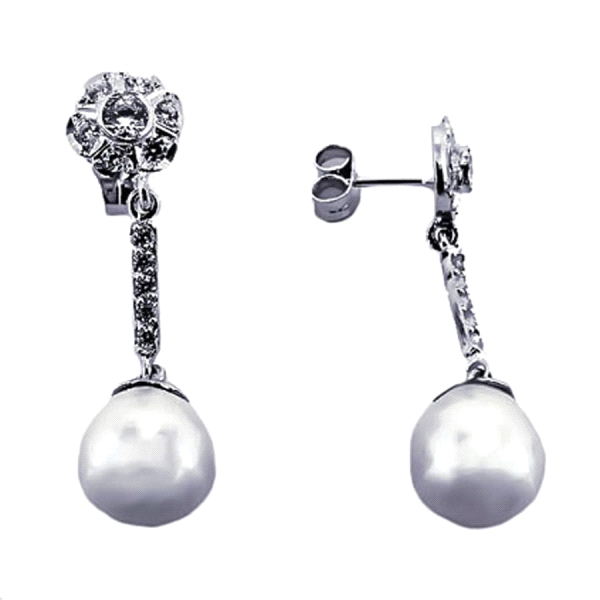 PENDIENTES NOVIA ORO BLANCO 1ª LEY PERLA