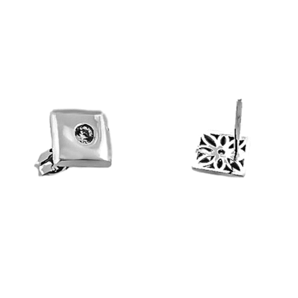 PENDIENTES MUJER ORO 1ª LEY BRILLO 7X7