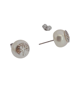 PENDIENTES ARBOL VIDA ORO 1ª LEY PERLA
