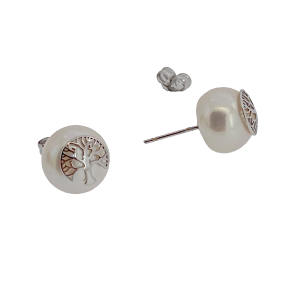 PENDIENTES ARBOL VIDA ORO 1ª LEY PERLA