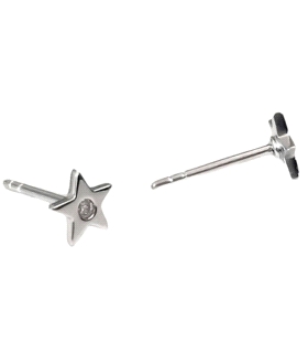 PENDIENTES ESTRELLA DIAMANTES ORO B. 1ª