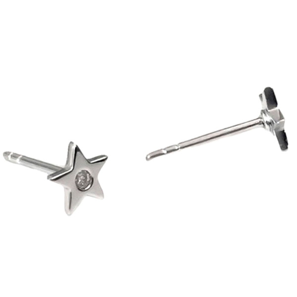 PENDIENTES ESTRELLA DIAMANTES ORO B. 1ª
