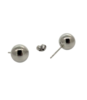 PENDIENTE BOLA ORO BLANCO 18 KTES. 8 MM.