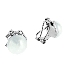 PENDIENTE PERLA ORO BLANCO 1ªLEY TU Y YO