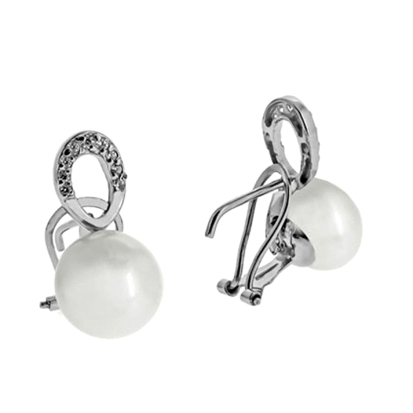 PENDIENTE PERLA ORO BLANCO 1ªLEY TU Y YO