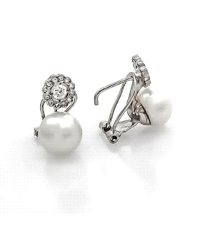PENDIENTE PERLA ORO BLANCO 1ªLEY TU Y YO