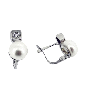 PENDIENTE CATALAN PERLA ORO BLANCO 1 LEY