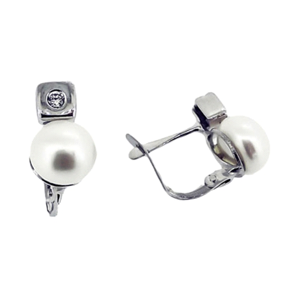 PENDIENTE CATALAN PERLA ORO BLANCO 1 LEY