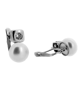 PENDIENTE PERLA TU Y YO ORO BLANCO 1ªLEY