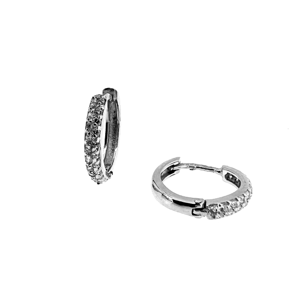 PENDIENTE CRIOLLA UNISEX ORO BLANCO 18 K