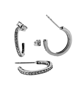 PENDIENTE AROS ORO BLANCO 1ª LEY CIRCON.