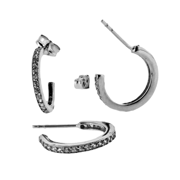 PENDIENTE AROS ORO BLANCO 1ª LEY CIRCON.