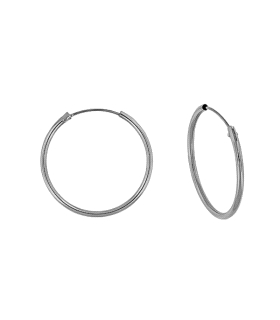 PENDIENTE AROS ORO BLANCO 1ª LEY 1,20X14