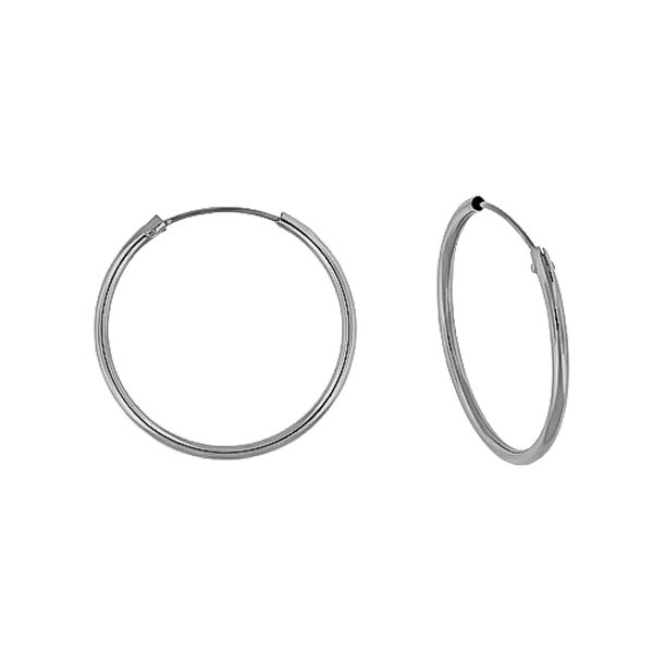 PENDIENTE AROS ORO BLANCO 1ª LEY 1,20X14
