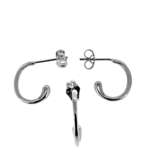 PENDIENTE AROS ORO BLANCO 1ª LEY PRESION