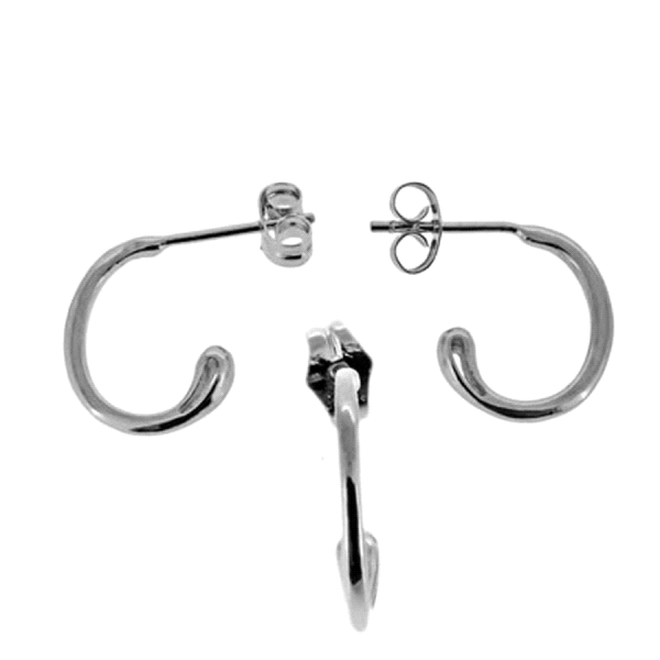 PENDIENTE AROS ORO BLANCO 1ª LEY PRESION
