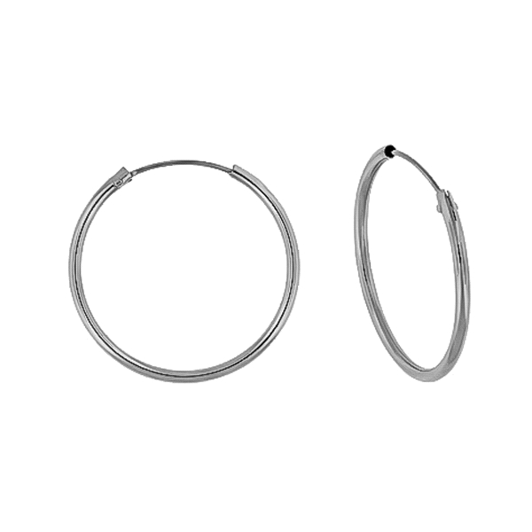 PENDIENTE AROS ORO BLANCO 1ª LEY 1.20X16