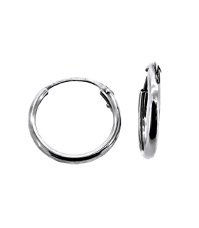 PENDIENTE AROS ORO BLANCO 1ª LEY 1,20X10