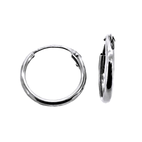PENDIENTE AROS ORO BLANCO 1ª LEY 1,20X10