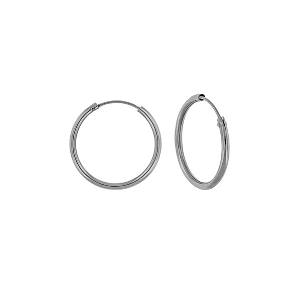 PENDIENTE AROS ORO BLANCO 1ª LEY 1 X 16
