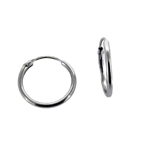 PENDIENTE AROS ORO BLANCO 1ª LEY 1 X 10