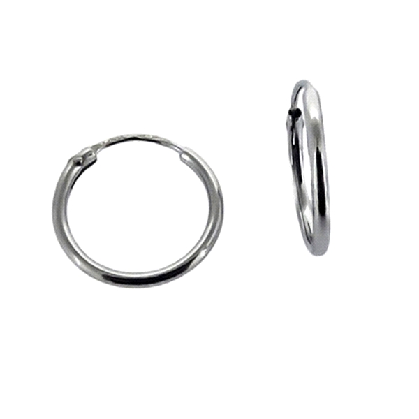 PENDIENTE AROS ORO BLANCO 1ª LEY 1 X 10